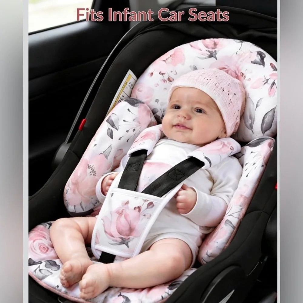 Sweet Wavet Pink Floral Infant Car Seat Insert